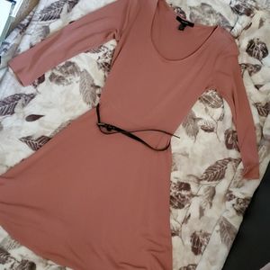 Mauve long sleeve skater dress
